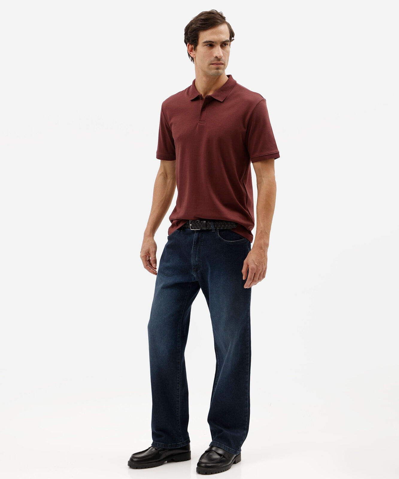 calça reta masculina jeans azul