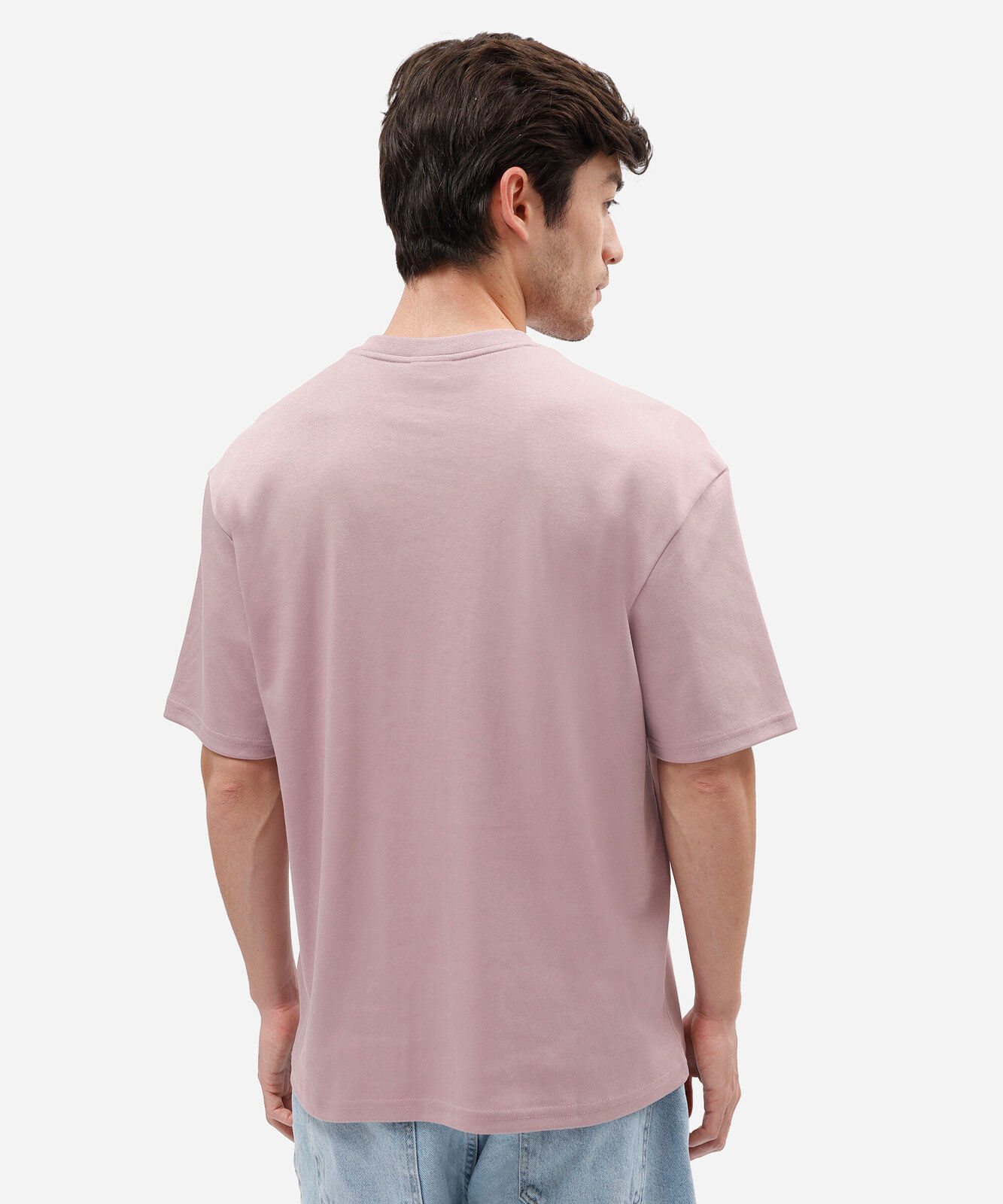 camiseta masculina relaxed de malha interlock lilás
