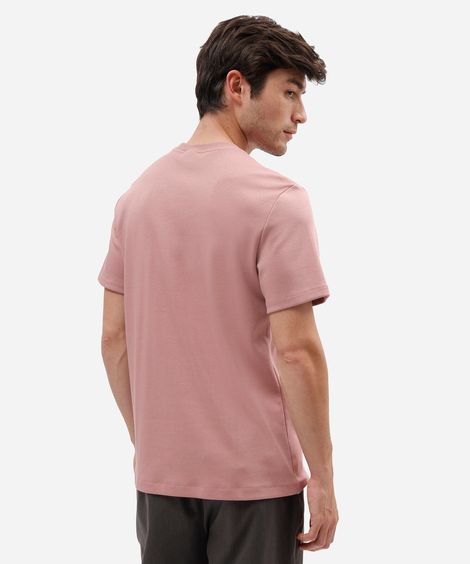 camiseta básica masculina slim de malha interlock rosa
