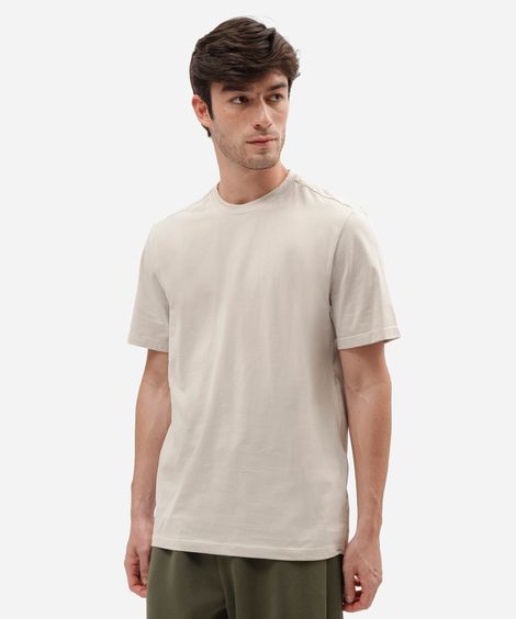 camiseta masculina básica comfort de malha cinza