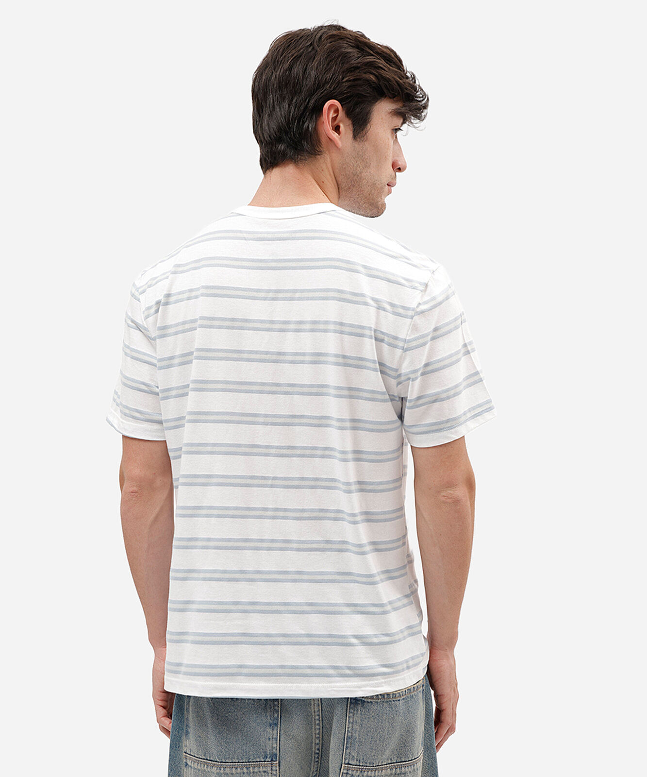 camiseta masculina com algodão snoopy listrada off white