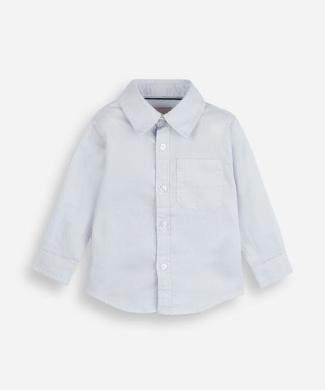 camisa infantil oxford manga longa azul