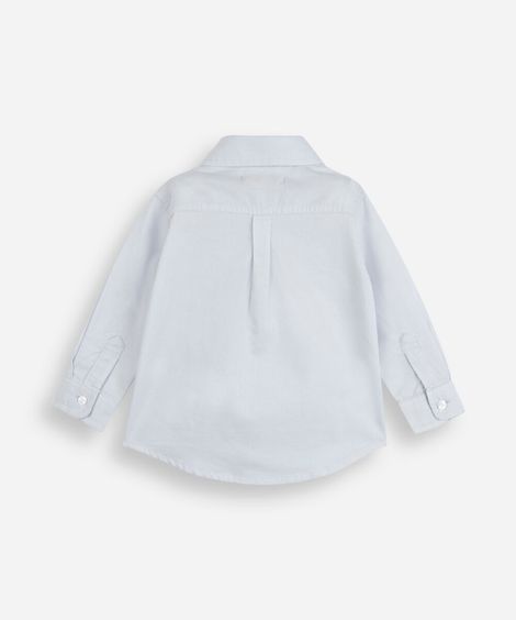 camisa infantil oxford manga longa azul