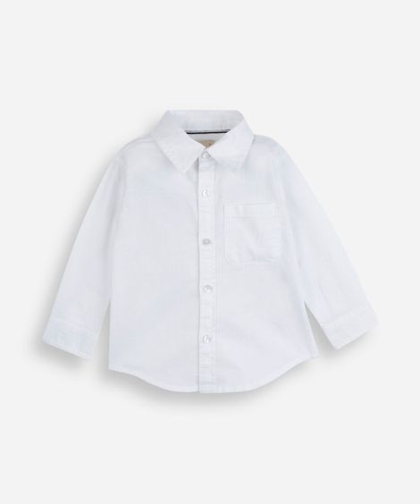 camisa infantil oxford manga longa off white