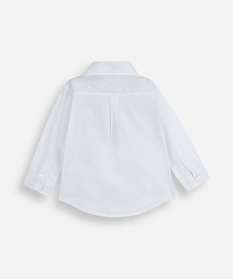 camisa infantil oxford manga longa off white