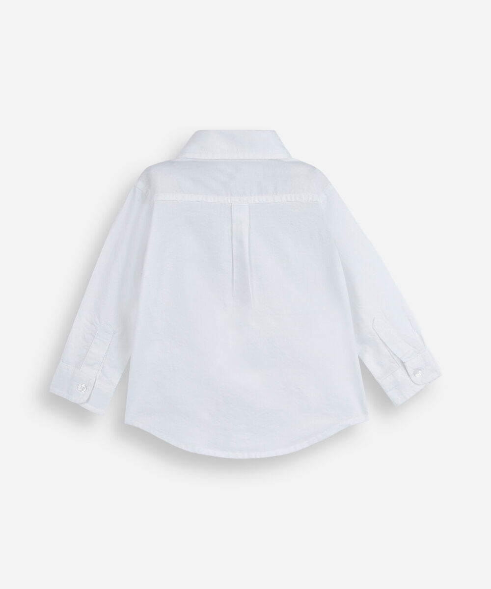 camisa infantil oxford manga longa off white