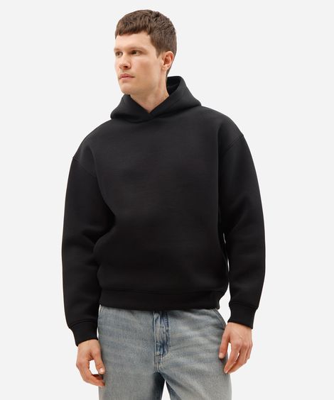 blusão masculino de moletom com capuz preto
