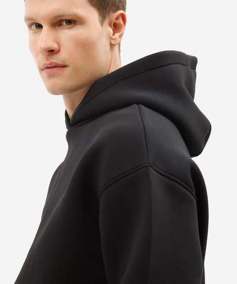 blusão masculino de moletom com capuz preto