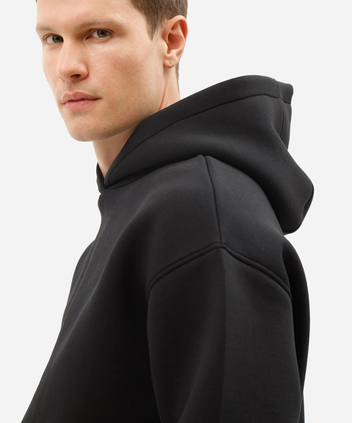 blusão masculino de moletom com capuz preto