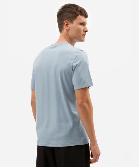camiseta masculina básica comfort de malha azul