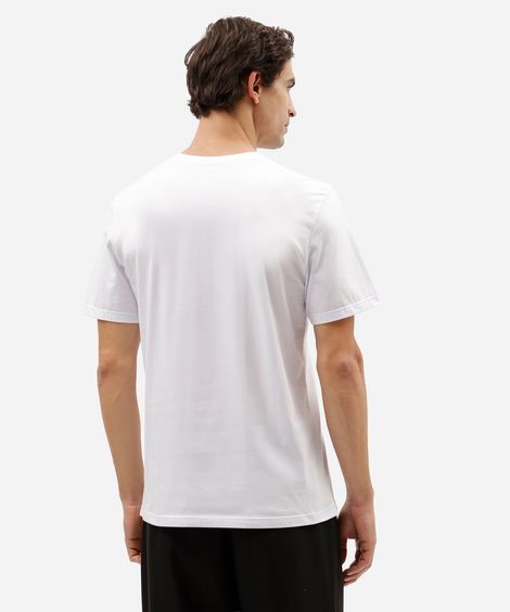 camiseta básica masculina comfort de algodão com decote v branca