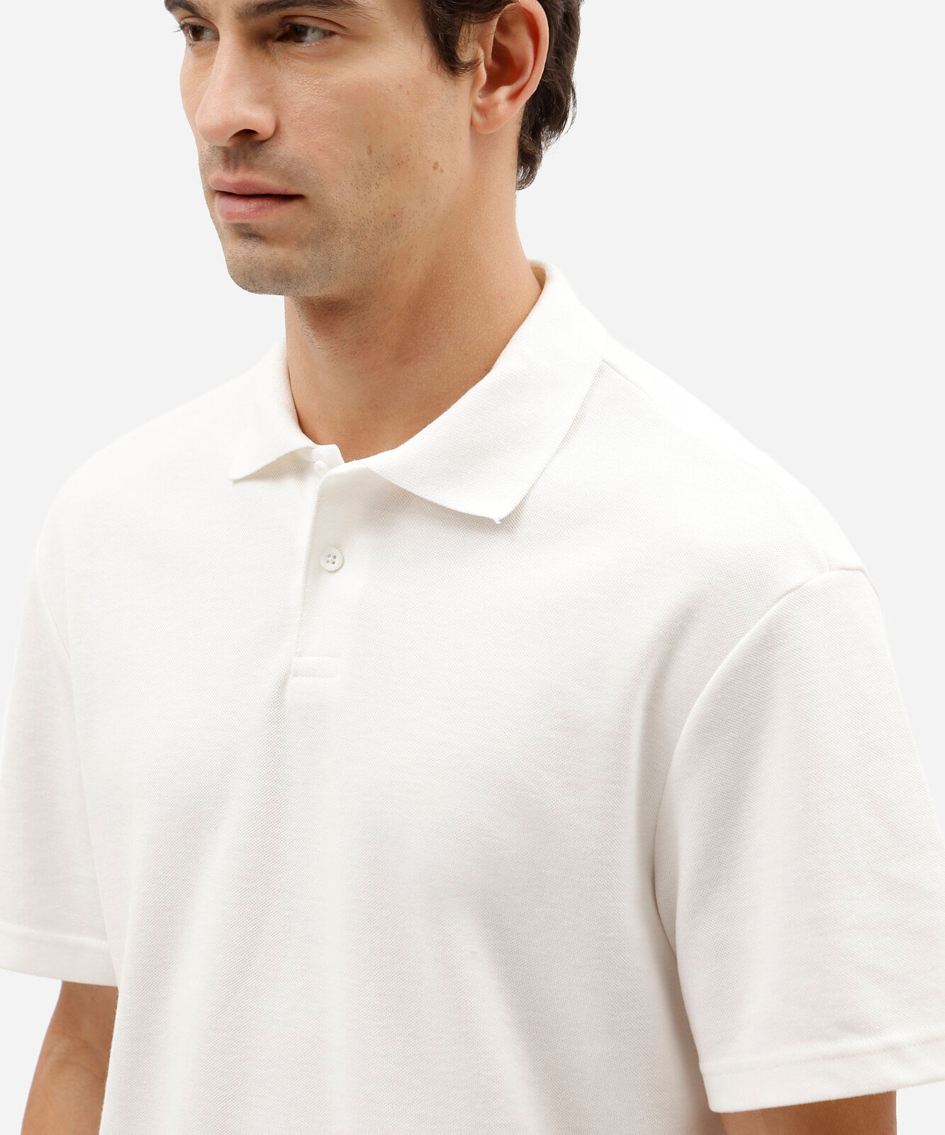 camisa polo masculina de algodão piquet com modelagem box off white