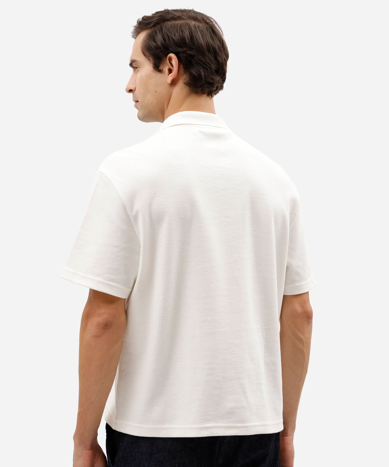 camisa polo masculina de algodão piquet com modelagem box off white