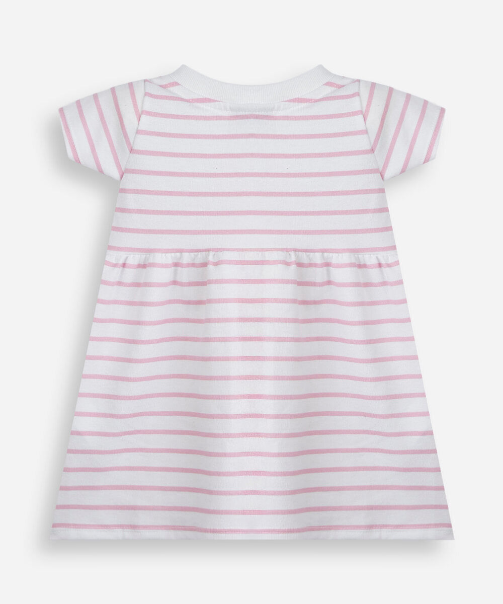 vestido infantil listrado skye patrulha canina off white