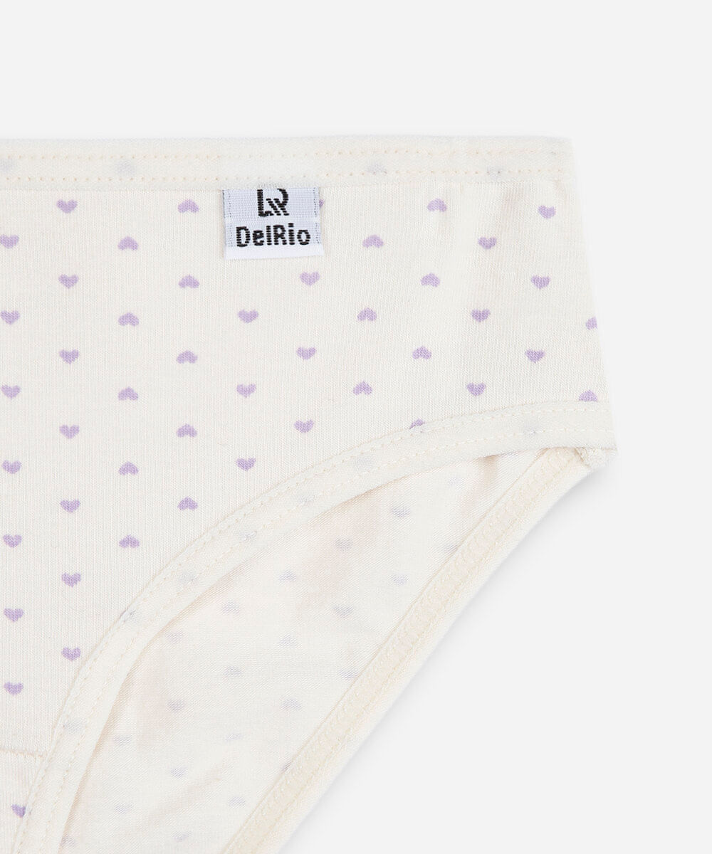 kit de 3 calcinhas biquíni infantil de algodão delrio colorido