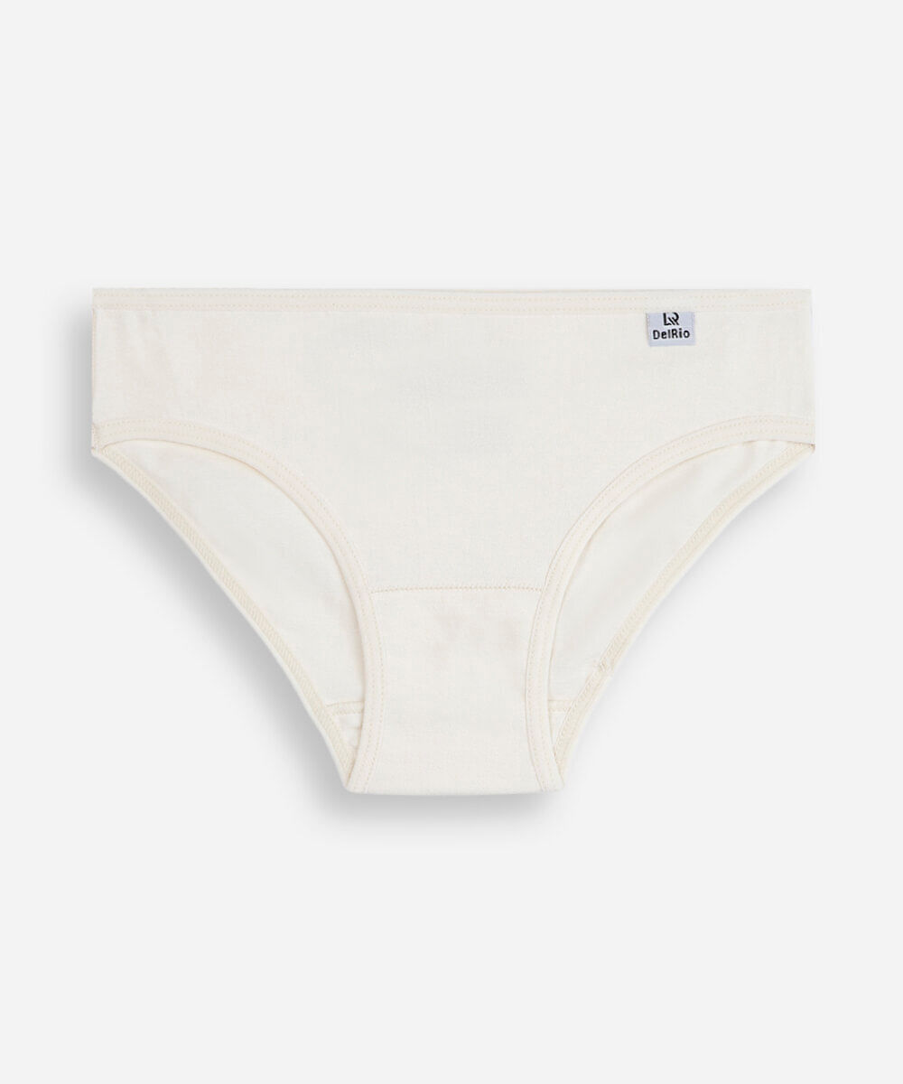 kit de 3 calcinhas biquíni infantil de algodão delrio colorido