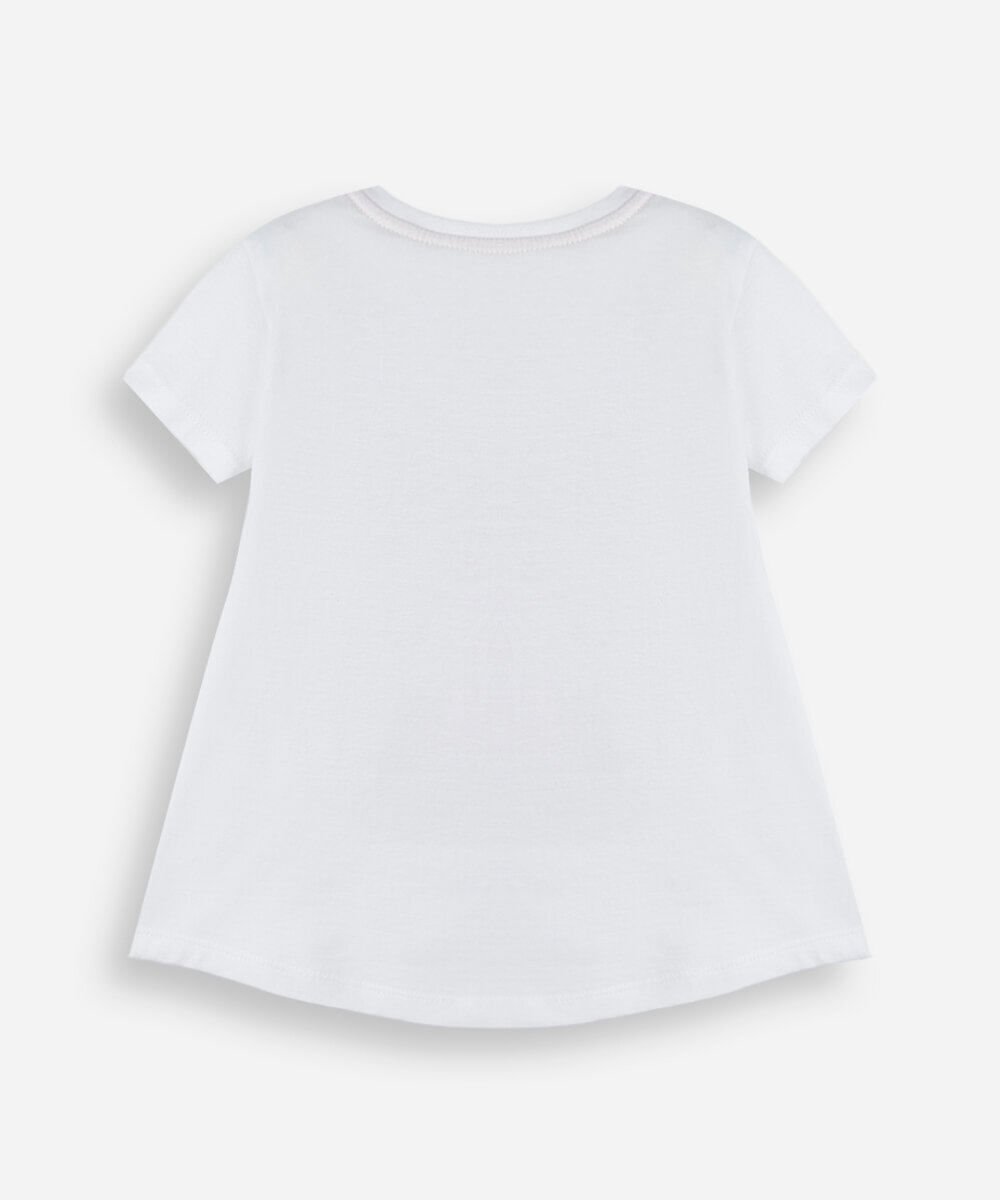 camiseta infantil de algodão manga curta angel off white