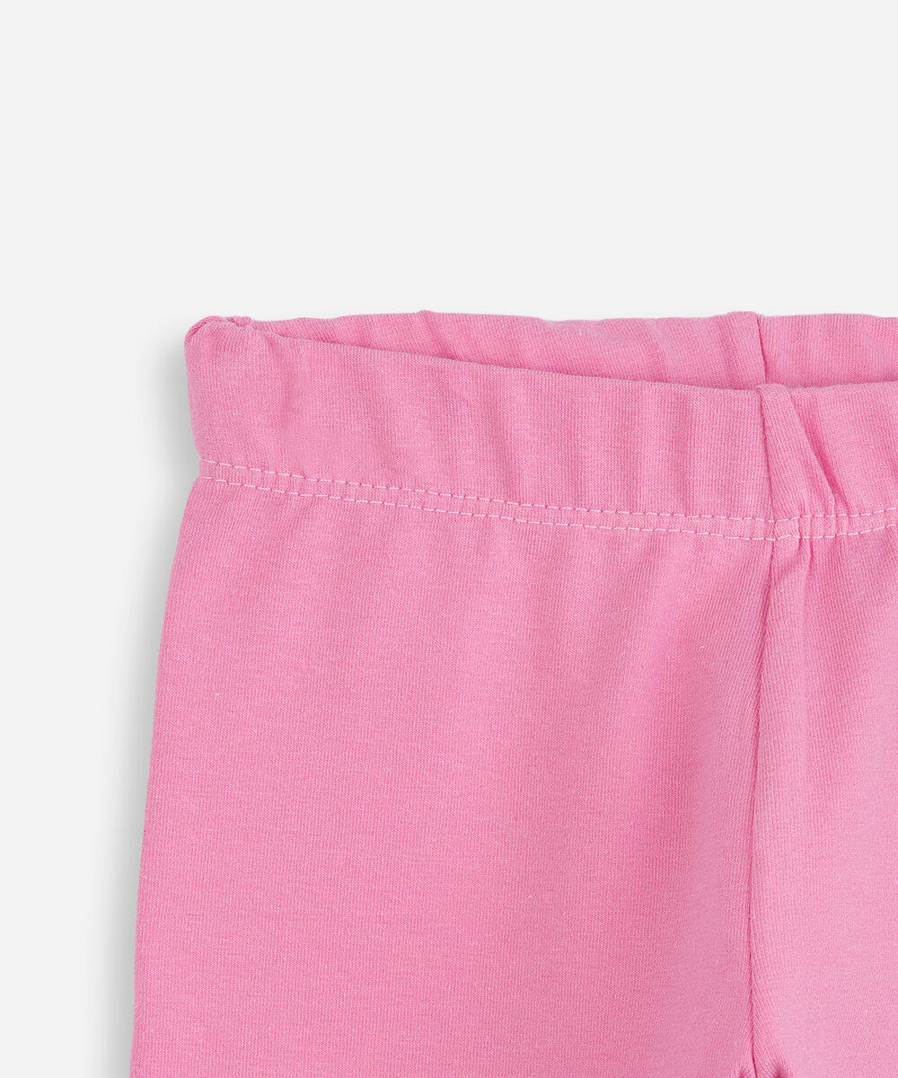 kit de 2 calças legging infantil de algodão colorido