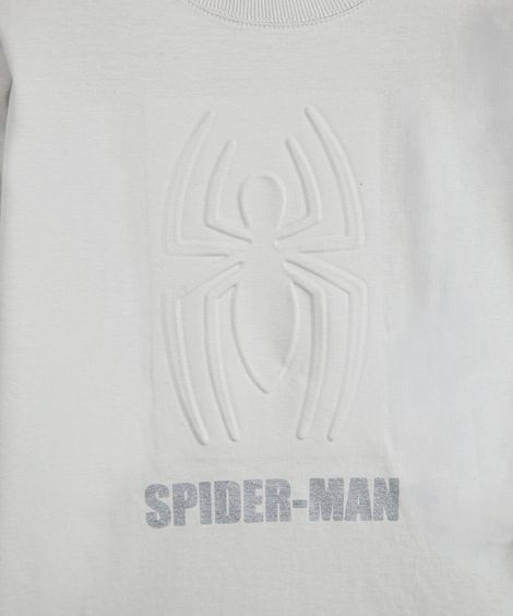 camiseta infantil de algodão manga longa homem aranha cinza