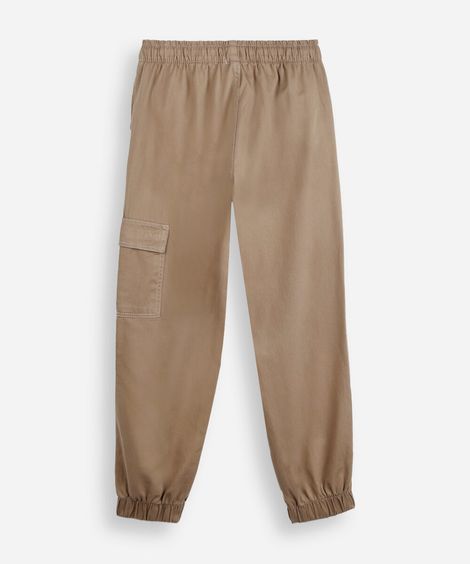 calça jogger de sarja juvenil marrom