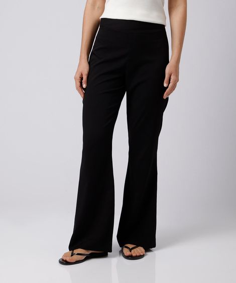 calça flare de alfaiataria feminina cintura alta mindset preta