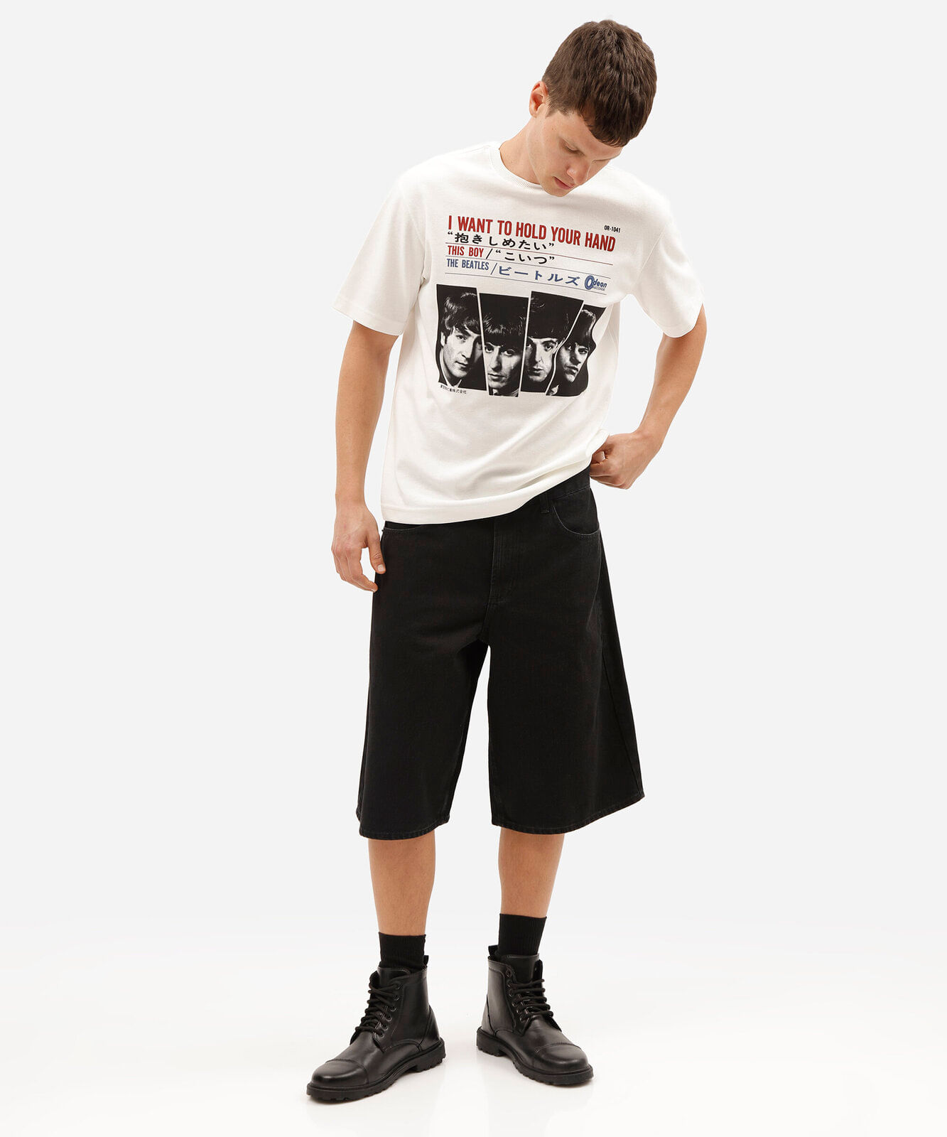 bermuda jorts masculina jeans preta