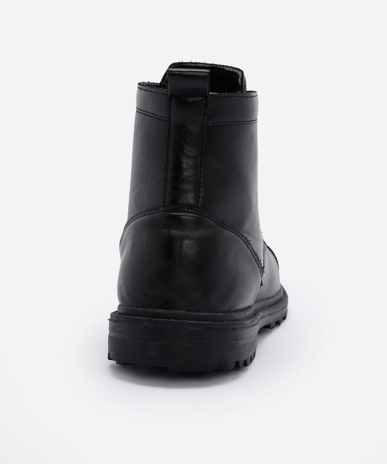 bota coturno cano médio masculina em pu tratorada preta