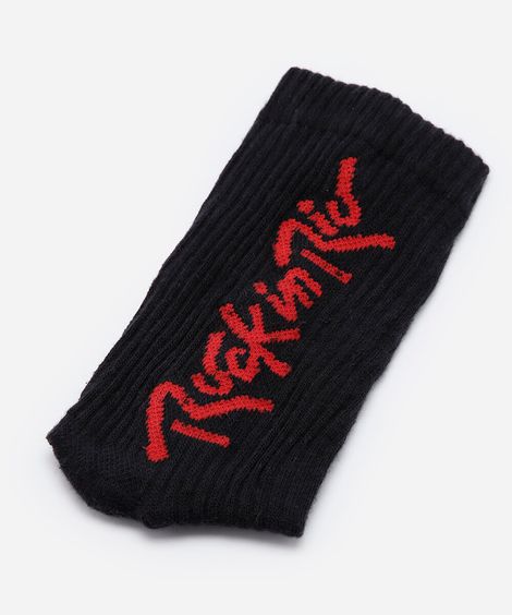 meia masculina cano longo rock in rio preta