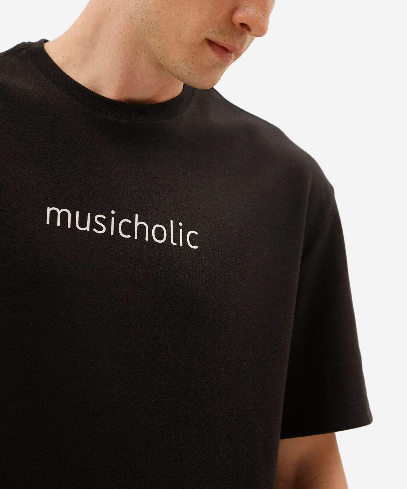 camiseta masculina com algodão manga curta estampada preta