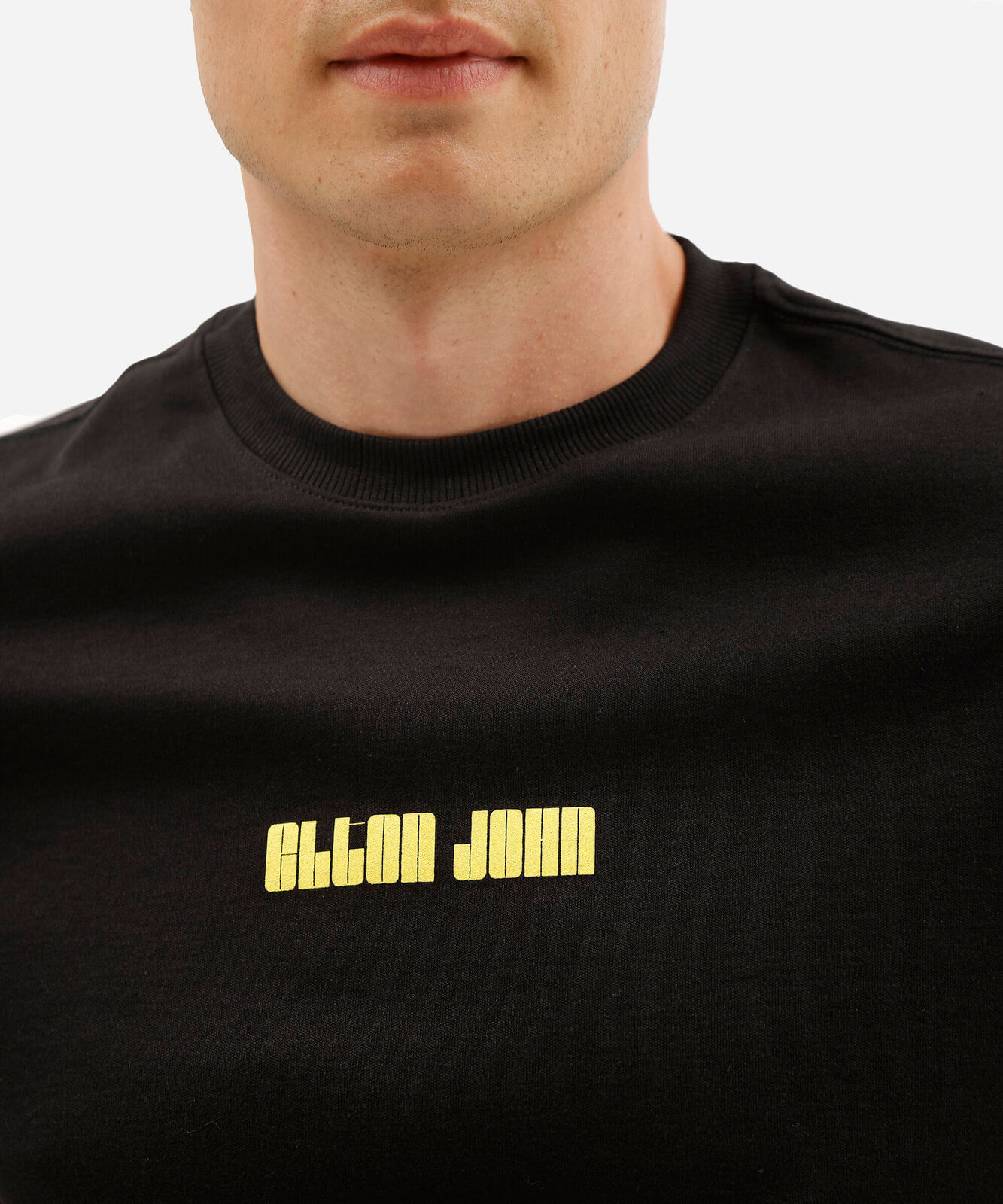 camiseta masculina com algodão manga curta elton john preta