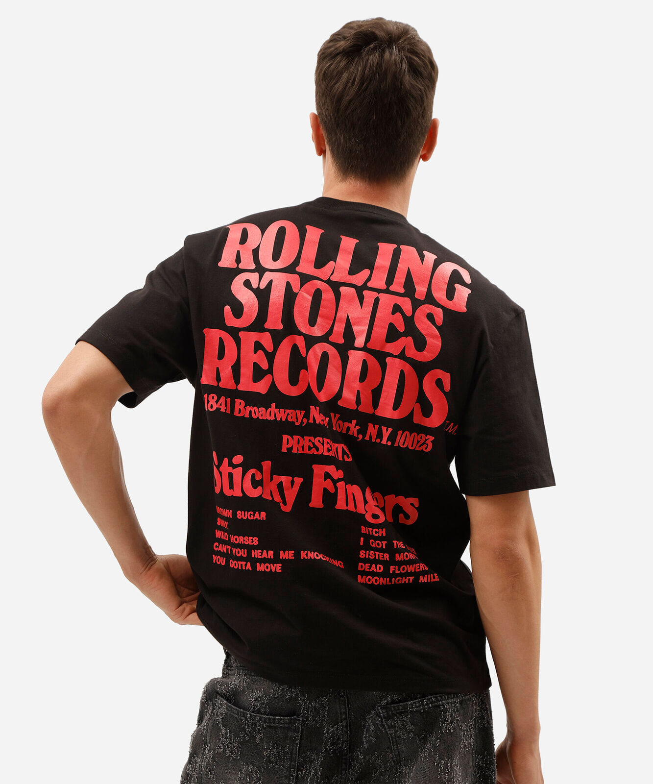 camiseta masculina de algodão manga curta the rolling stones preta