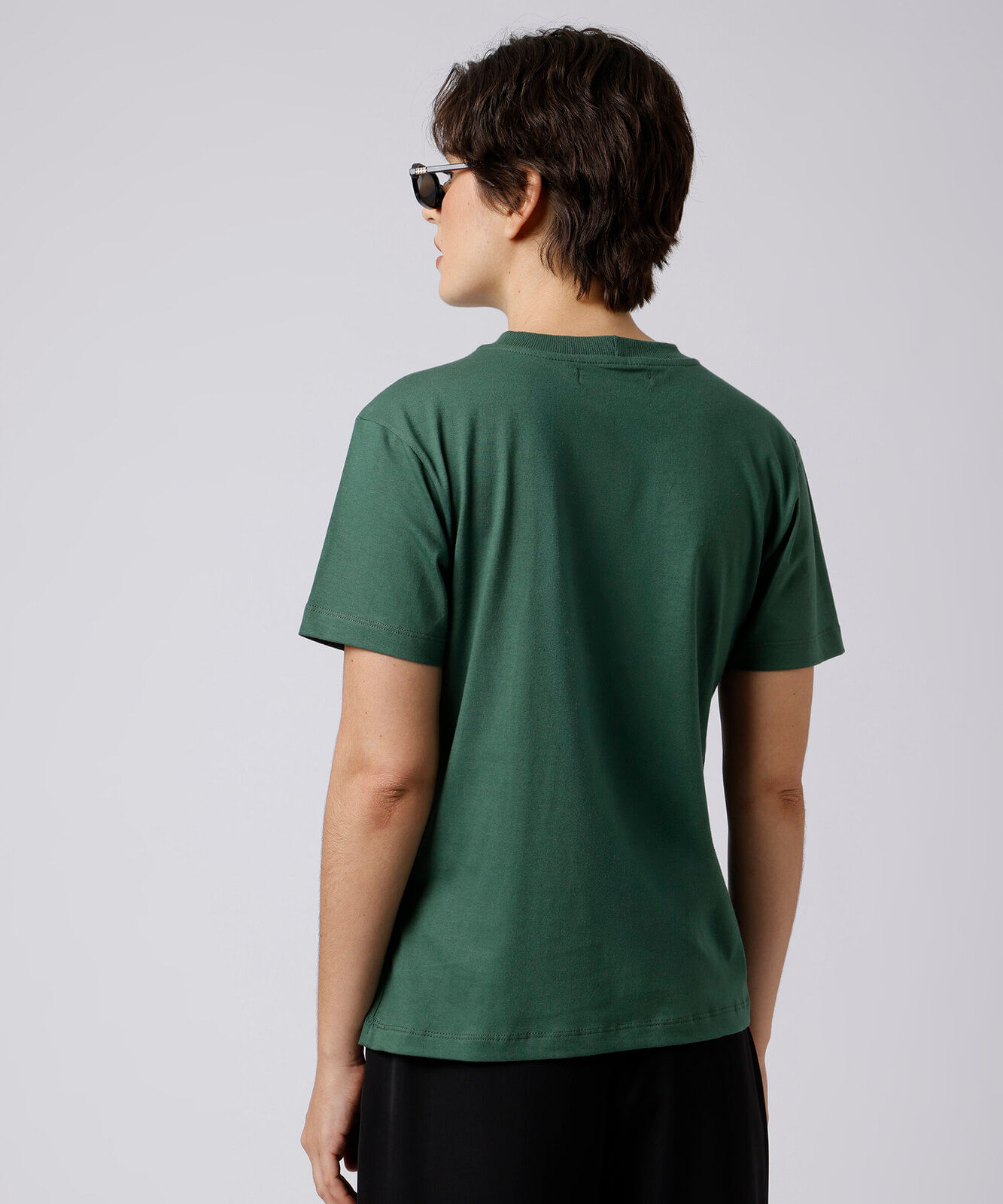 camiseta feminina de algodão manga curta mindset verde