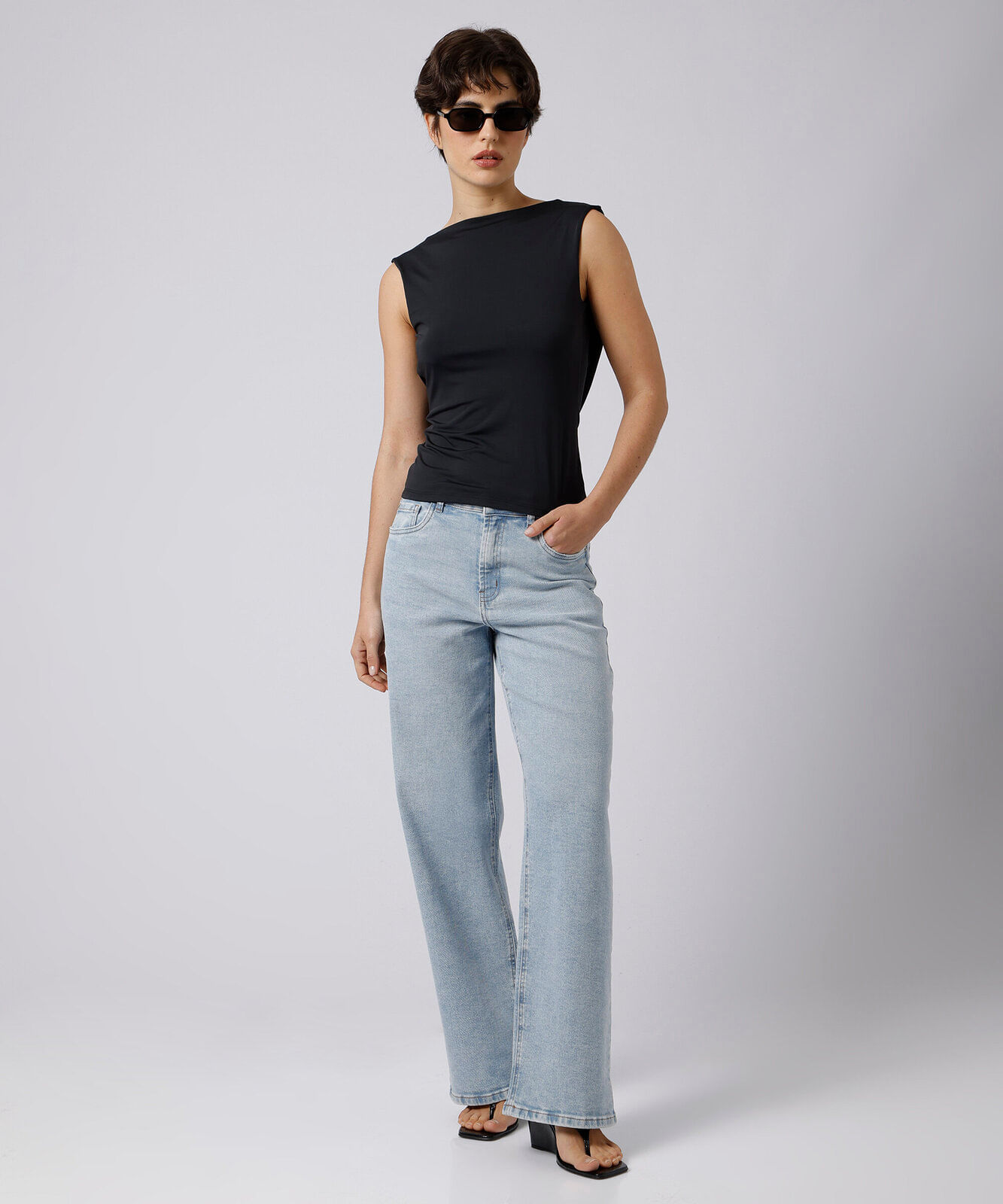 blusa feminina decote degagê costas mindset preta
