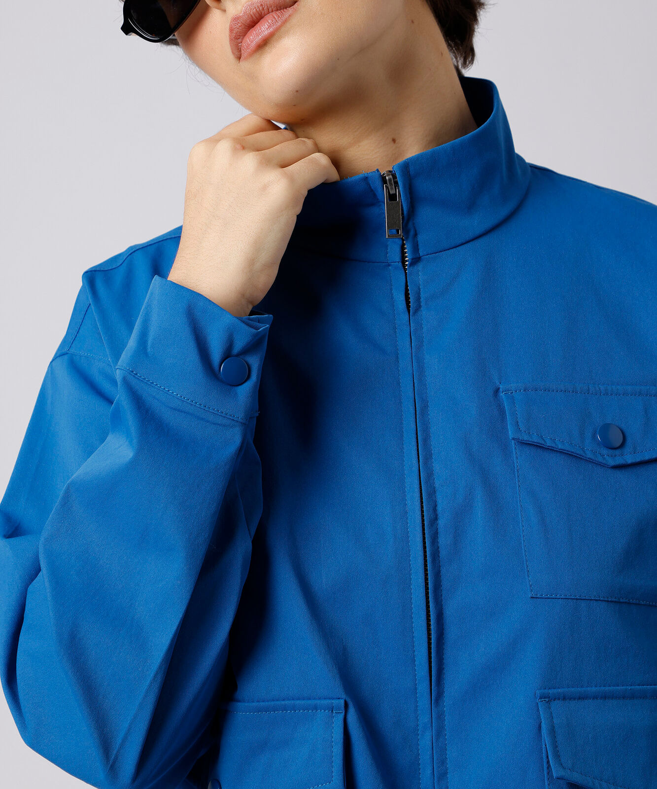 jaqueta feminina funnel neck mindset azul