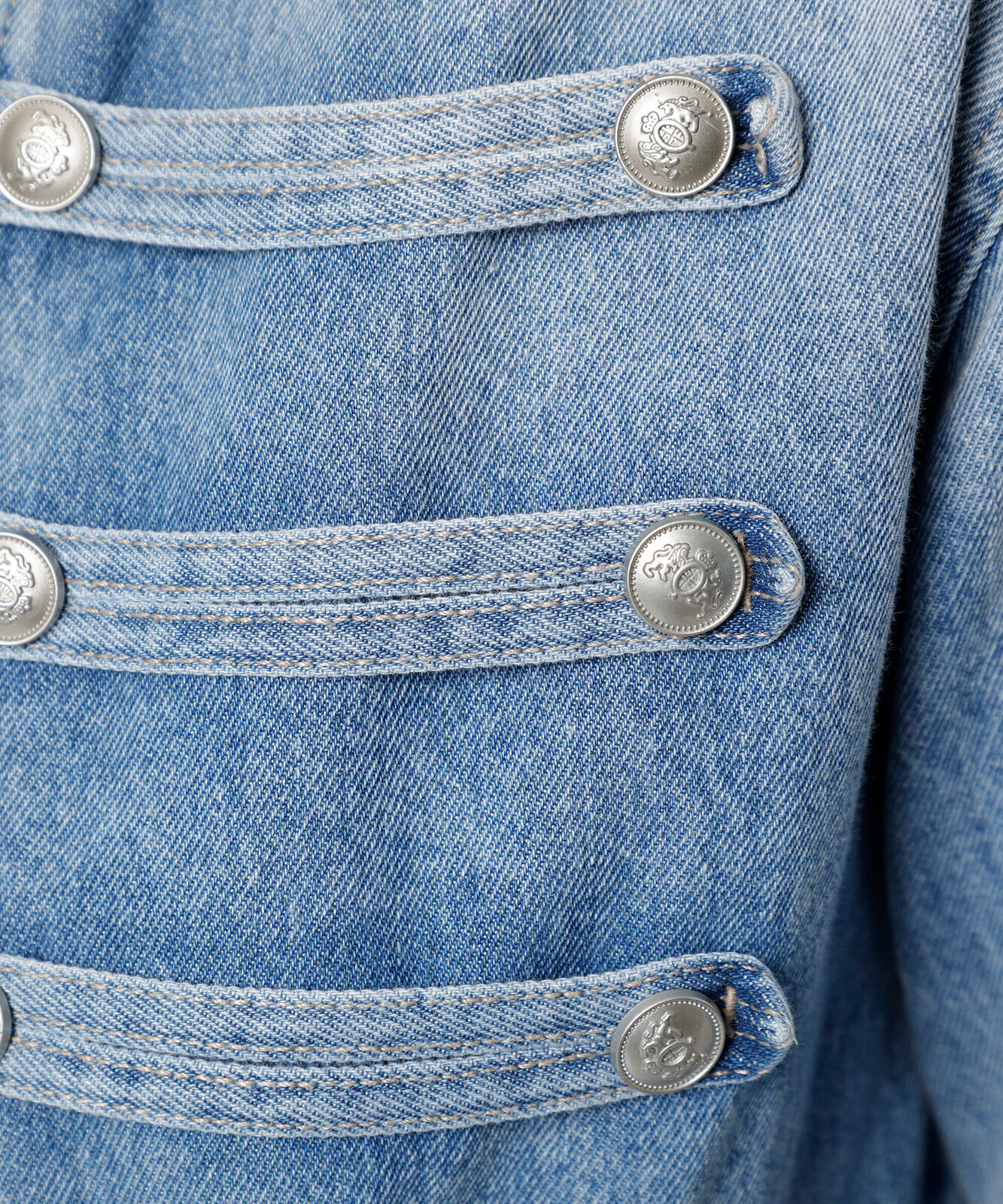 jaqueta militar feminina jeans mindset azul
