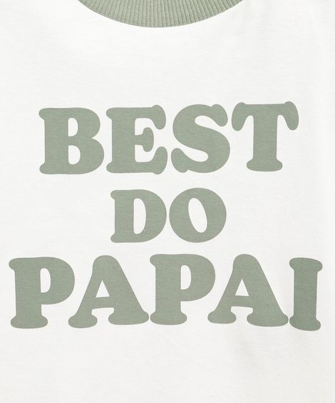 camiseta infantil de algodão manga curta estampada off white