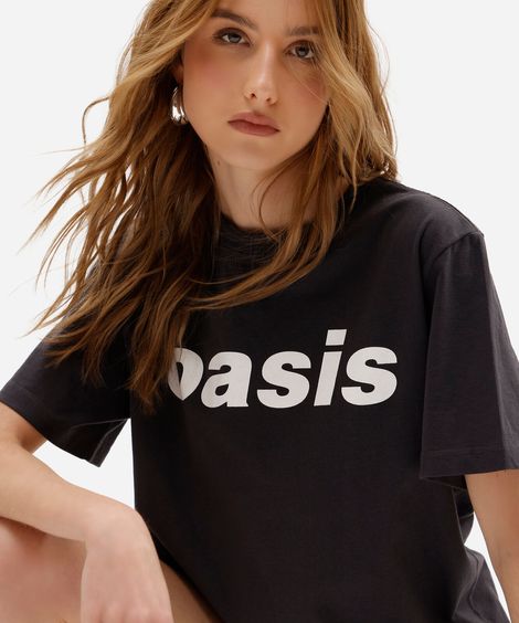 camiseta feminina com algodão manga curta oasis cinza