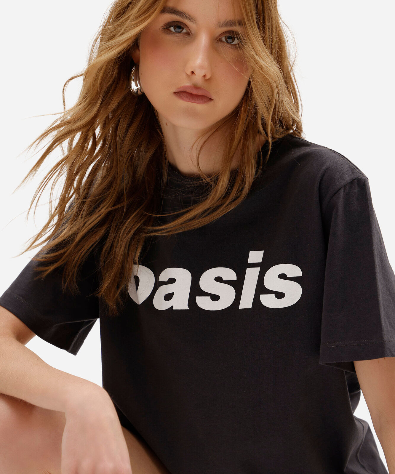 camiseta feminina com algodão manga curta oasis cinza