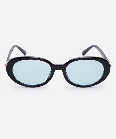 óculos de sol feminino oval de acetato triton preto