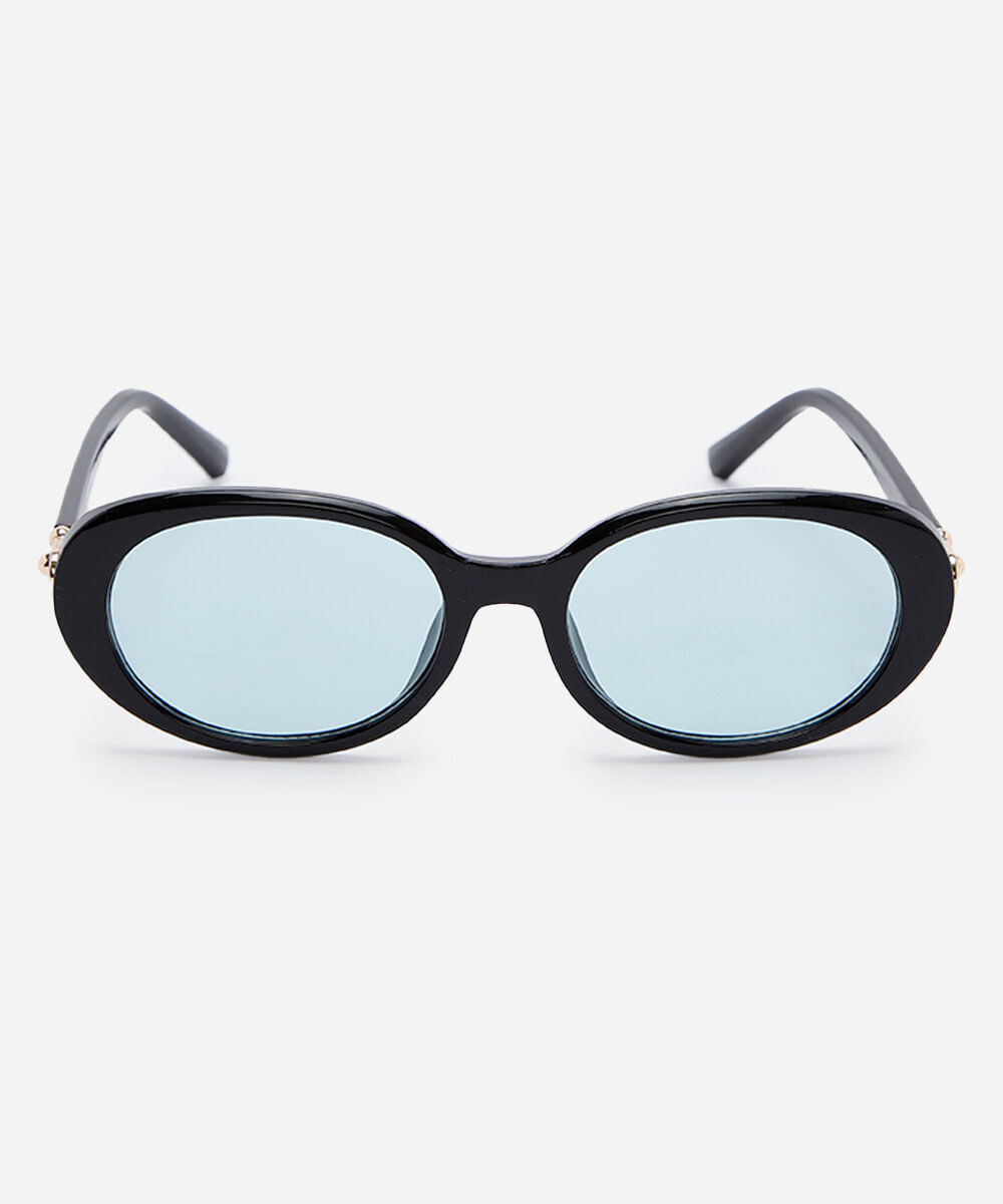 óculos de sol feminino oval de acetato triton preto