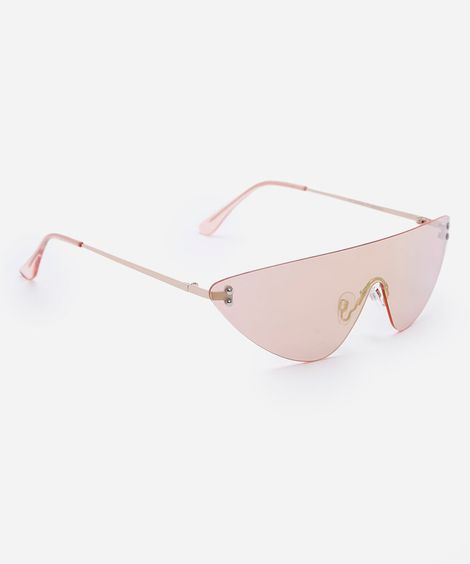 óculos de sol feminino geométrico de metal dourado