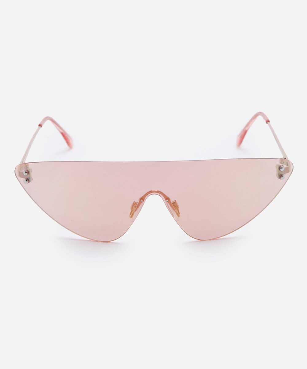 óculos de sol feminino geométrico de metal dourado