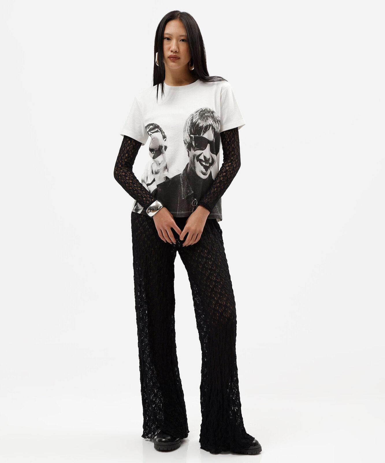 camiseta feminina de algodão manga curta oasis off white