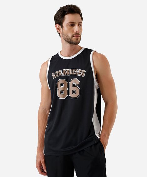 regata basquete masculina esportiva preta