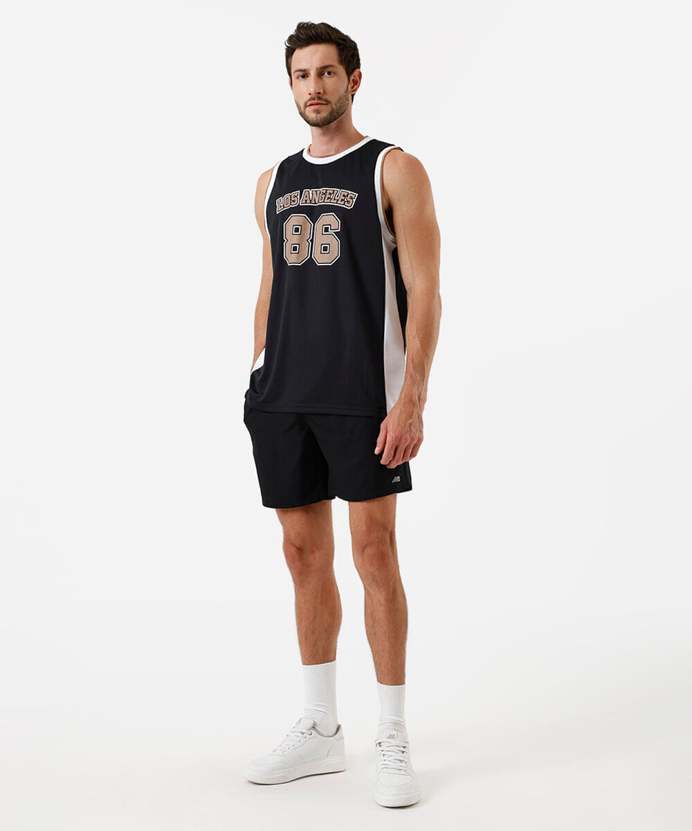 regata basquete masculina esportiva preta