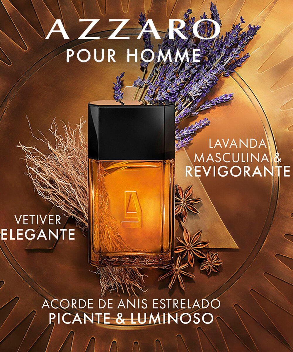 kit perfume masculino azzaro homme edt 100ml e shower gel 75ml