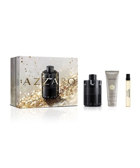 kit perfume masculino azzaro coffret the most wanted eau de parfum intense 100ml hair and gel 75ml e travel size 10ml