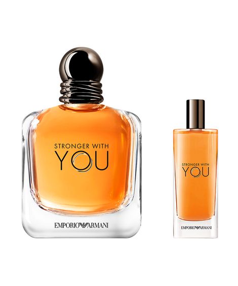 kit perfume masculino armani stronger with you edt 100ml e travel size 15ml