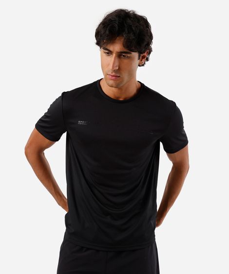 camiseta esportiva masculina manga curta preta
