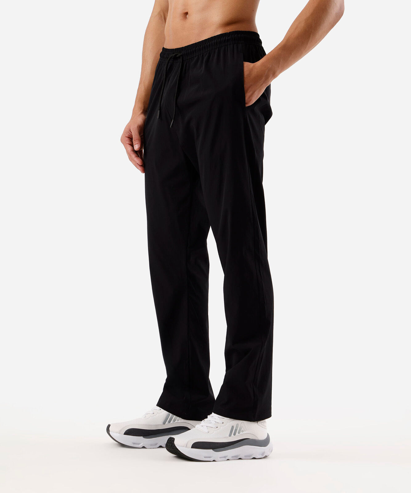 calça reta esportiva masculina de poliamida preta